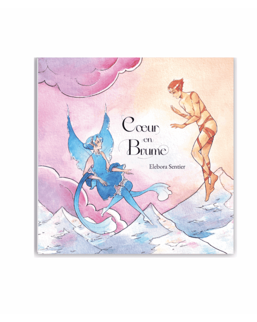 Livre coeur en brume mockup